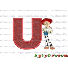 Jessie Toy Story Applique Embroidery Design With Alphabet U