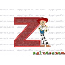Jessie Toy Story Applique Embroidery Design With Alphabet Z