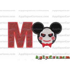 Jigsaw Mickey Ears Applique Design With Alphabet M