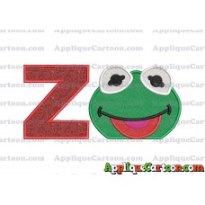 Kermit Muppet Baby Head 01 Applique Embroidery Design 2 With Alphabet Z