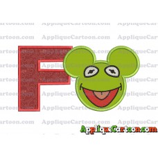 Kermit Sesame Street Ears Applique Embroidery Design With Alphabet F