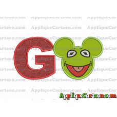 Kermit Sesame Street Ears Applique Embroidery Design With Alphabet G