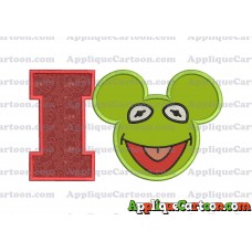 Kermit Sesame Street Ears Applique Embroidery Design With Alphabet I