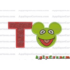 Kermit Sesame Street Ears Applique Embroidery Design With Alphabet T