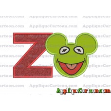 Kermit Sesame Street Ears Applique Embroidery Design With Alphabet Z