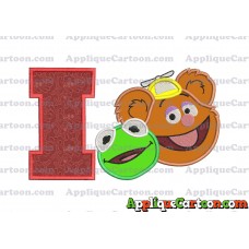 Kermit and Fozzie Muppet Baby Heads 02 Applique Embroidery Design With Alphabet I