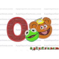 Kermit and Fozzie Muppet Baby Heads 02 Applique Embroidery Design With Alphabet O