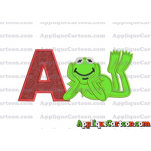 Kermit the Frog Sesame Street Applique Embroidery Design With Alphabet A