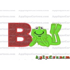 Kermit the Frog Sesame Street Applique Embroidery Design With Alphabet B