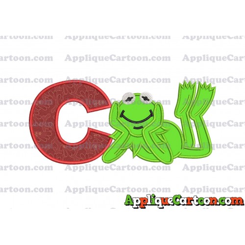 Kermit the Frog Sesame Street Applique Embroidery Design With Alphabet C