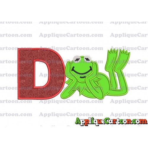 Kermit the Frog Sesame Street Applique Embroidery Design With Alphabet D