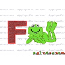 Kermit the Frog Sesame Street Applique Embroidery Design With Alphabet F