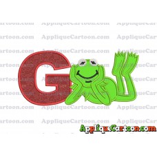 Kermit the Frog Sesame Street Applique Embroidery Design With Alphabet G