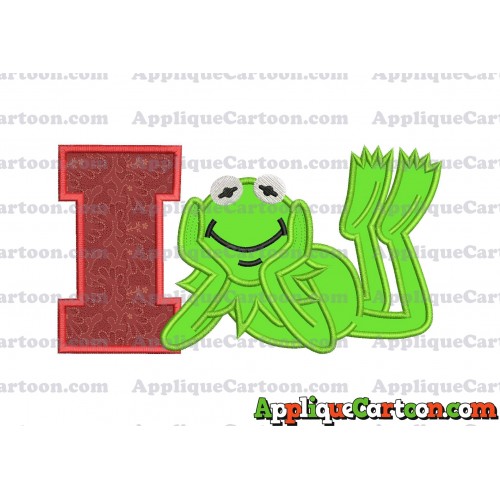 Kermit the Frog Sesame Street Applique Embroidery Design With Alphabet I