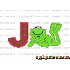Kermit the Frog Sesame Street Applique Embroidery Design With Alphabet J