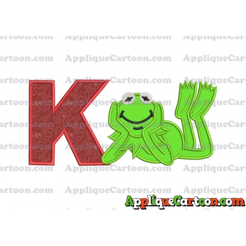 Kermit the Frog Sesame Street Applique Embroidery Design With Alphabet K