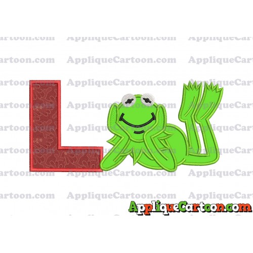 Kermit the Frog Sesame Street Applique Embroidery Design With Alphabet L