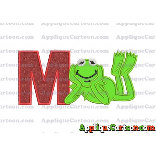 Kermit the Frog Sesame Street Applique Embroidery Design With Alphabet M