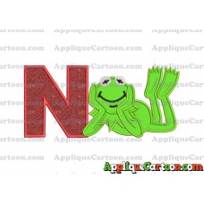 Kermit the Frog Sesame Street Applique Embroidery Design With Alphabet N