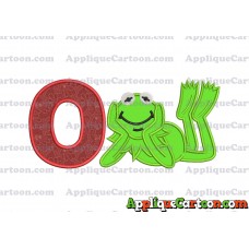 Kermit the Frog Sesame Street Applique Embroidery Design With Alphabet O