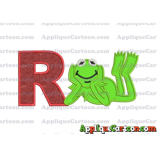 Kermit the Frog Sesame Street Applique Embroidery Design With Alphabet R