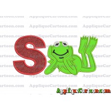 Kermit the Frog Sesame Street Applique Embroidery Design With Alphabet S
