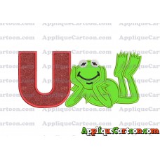 Kermit the Frog Sesame Street Applique Embroidery Design With Alphabet U