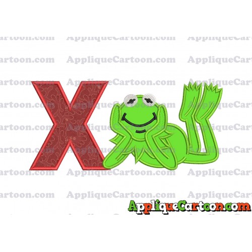 Kermit the Frog Sesame Street Applique Embroidery Design With Alphabet X