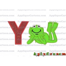 Kermit the Frog Sesame Street Applique Embroidery Design With Alphabet Y