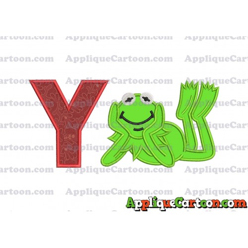 Kermit the Frog Sesame Street Applique Embroidery Design With Alphabet Y