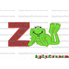 Kermit the Frog Sesame Street Applique Embroidery Design With Alphabet Z