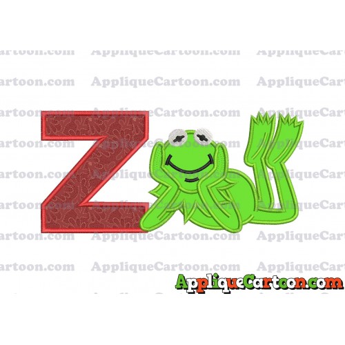 Kermit the Frog Sesame Street Applique Embroidery Design With Alphabet Z