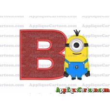 Kevin Despicable Me Applique Embroidery Design With Alphabet B