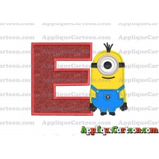 Kevin Despicable Me Applique Embroidery Design With Alphabet E