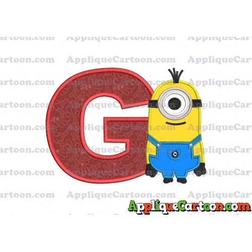 Kevin Despicable Me Applique Embroidery Design With Alphabet G