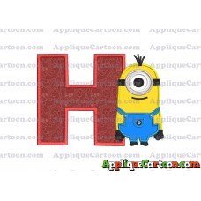 Kevin Despicable Me Applique Embroidery Design With Alphabet H