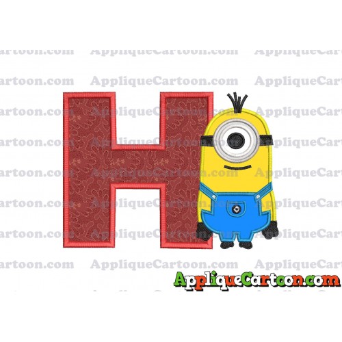 Kevin Despicable Me Applique Embroidery Design With Alphabet H
