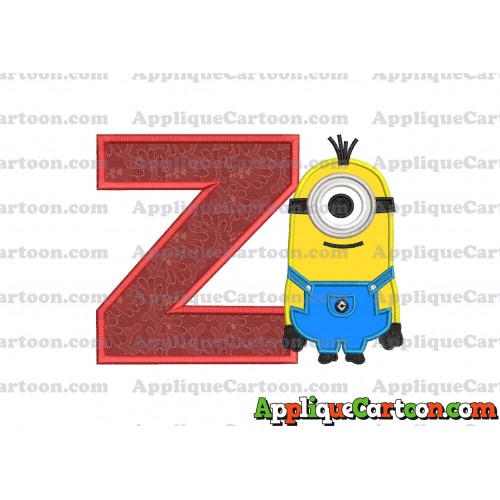 Kevin Despicable Me Applique Embroidery Design With Alphabet Z