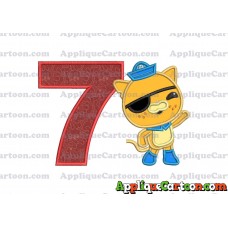 Kwazii Kitten Octonauts Applique Embroidery Design Birthday Number 7