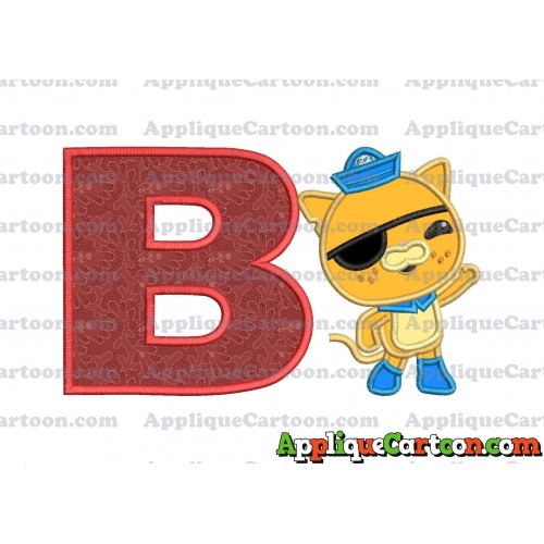 Kwazii Kitten Octonauts Applique Embroidery Design With Alphabet B