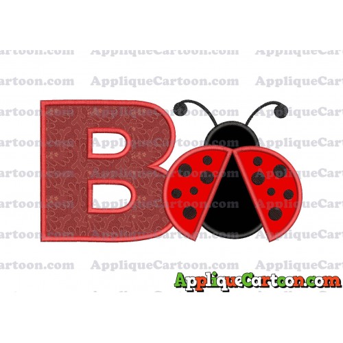 Ladybug Applique Embroidery Design With Alphabet B