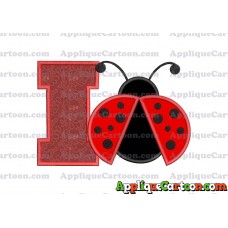 Ladybug Applique Embroidery Design With Alphabet I
