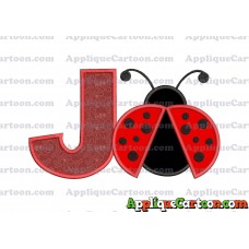 Ladybug Applique Embroidery Design With Alphabet J