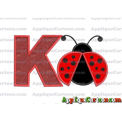 Ladybug Applique Embroidery Design With Alphabet K