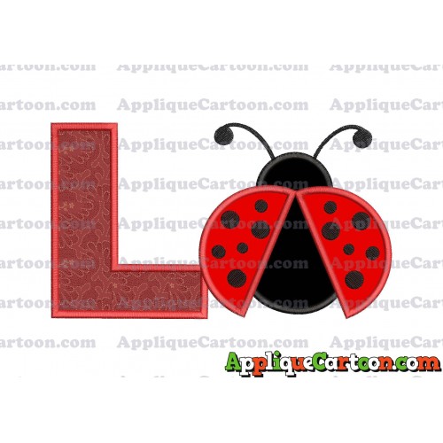 Ladybug Applique Embroidery Design With Alphabet L