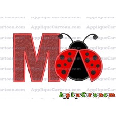Ladybug Applique Embroidery Design With Alphabet M