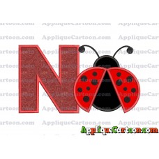 Ladybug Applique Embroidery Design With Alphabet N