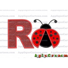 Ladybug Applique Embroidery Design With Alphabet R