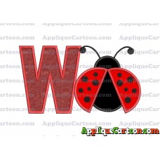 Ladybug Applique Embroidery Design With Alphabet W