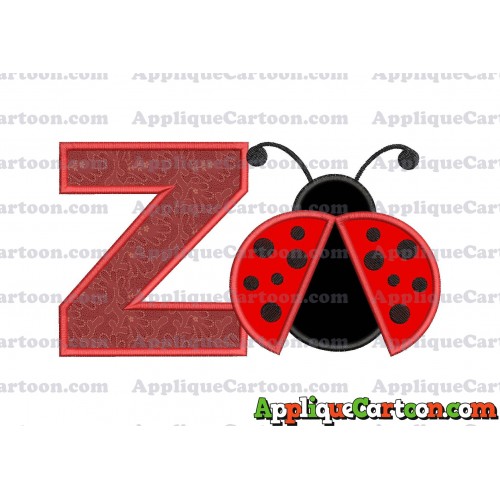 Ladybug Applique Embroidery Design With Alphabet Z